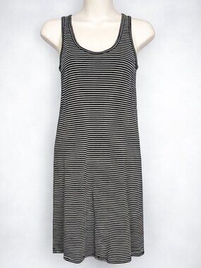 Madewell Black & White Striped Tank Dress | Soft Knit Midi | Casual Summer
